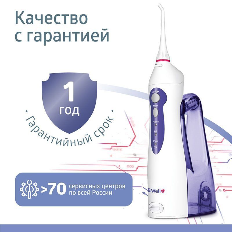 Портативный медицинский ирригатор для полости рта B.Well WI-911, с доп емкость 330 мл